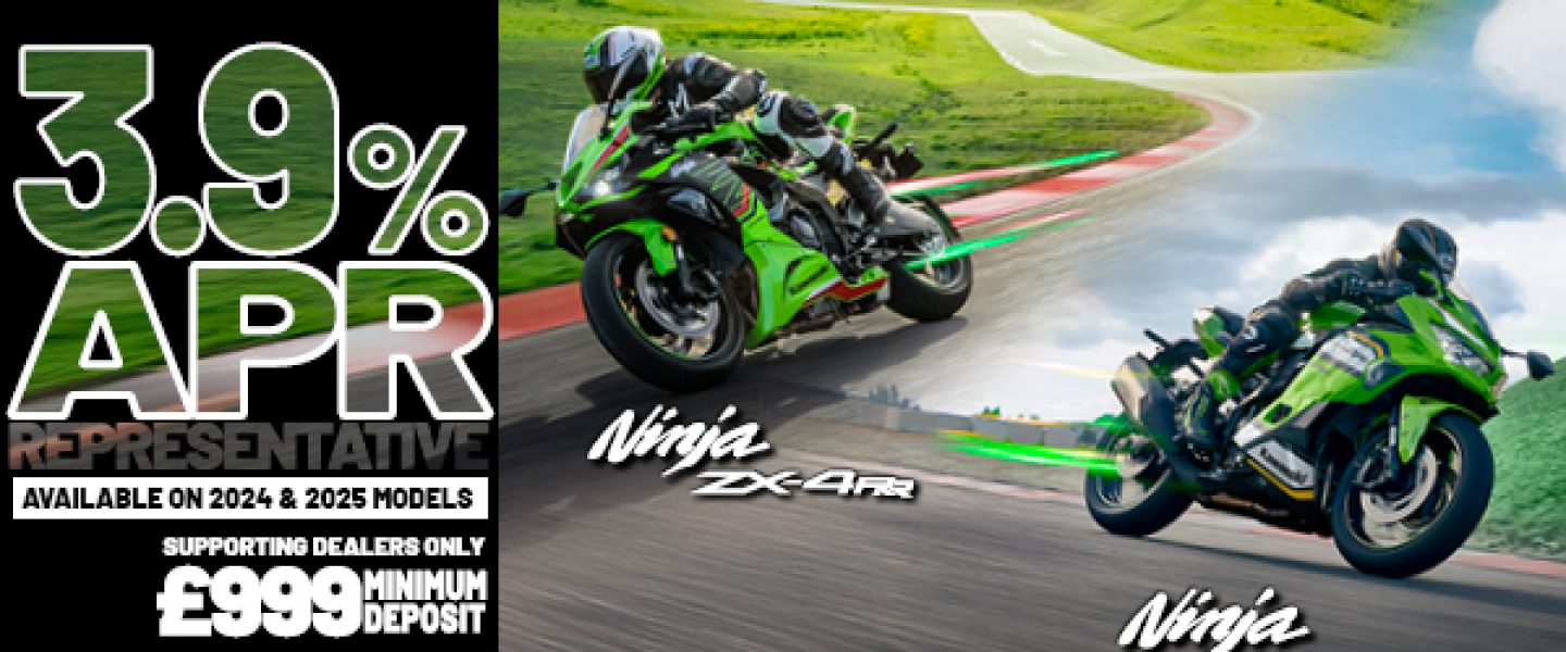 Ninja ZX-4RR and Ninja ZX-6R now available with 3.9% HP and 5.9% PCP APR Representative