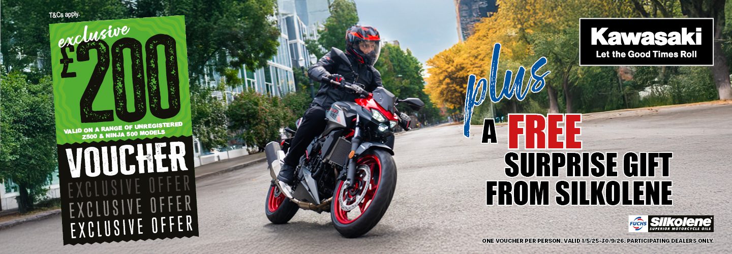 Get a free gift with Kawasaki and Silkolene!